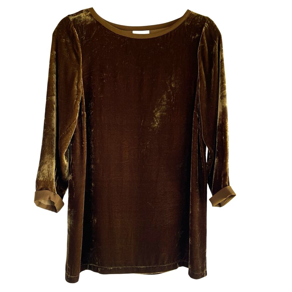 J. Jill Velvet Tunic Top in Rich Brown